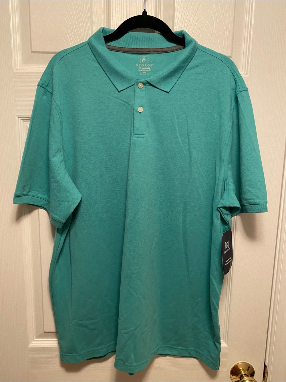 George Men's Teal Polo Shirt - Short Sleeve…size XL